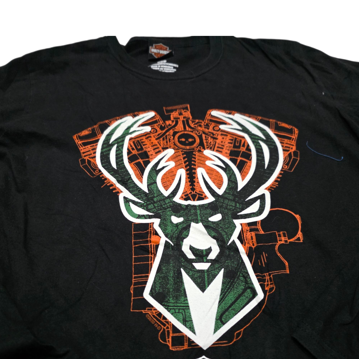 Playera Manga Larga Harley Davidson Bucks Mediana M Negro