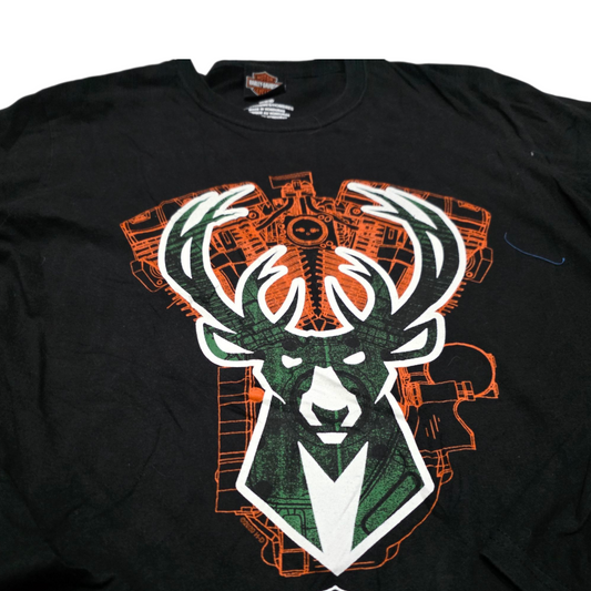 Playera Manga Larga Harley Davidson Bucks Mediana M Negro