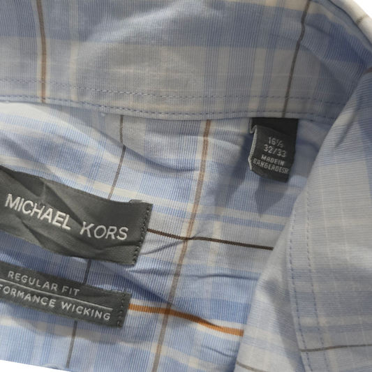 Camisa Regular Fit Michael Kors Grande L 16 1/2 Azul