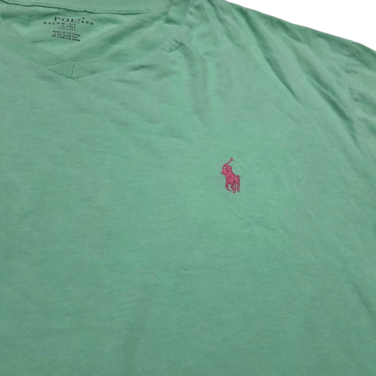 Playera Ralph Lauren Grande L Verde Agua Pony Rosa