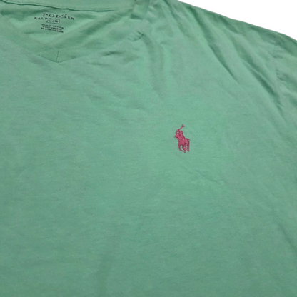 Playera Ralph Lauren Grande L Verde Agua Pony Rosa