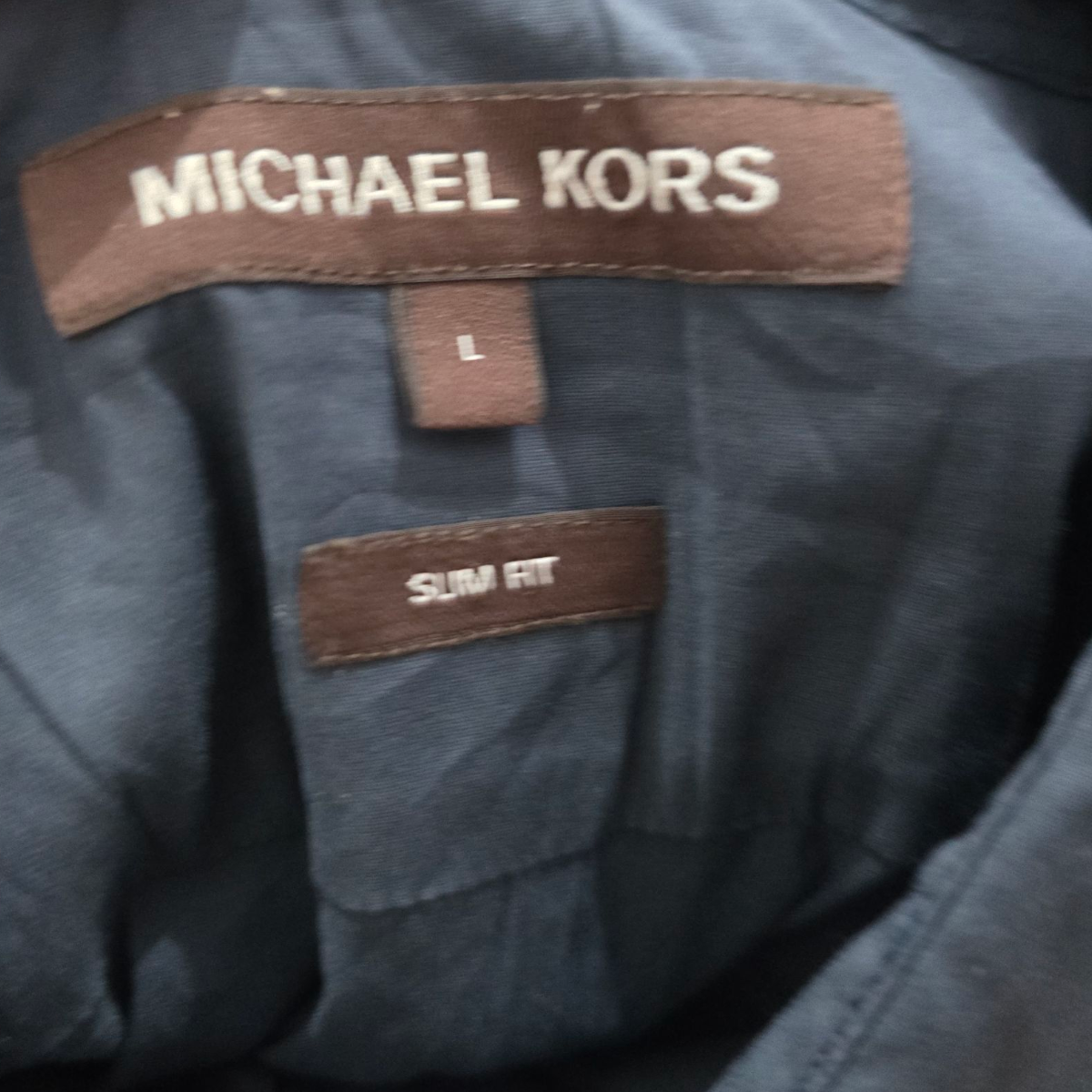 Camisa Slim Fit Michael Kors Grande L Azul