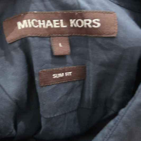 Camisa Slim Fit Michael Kors Grande L Azul