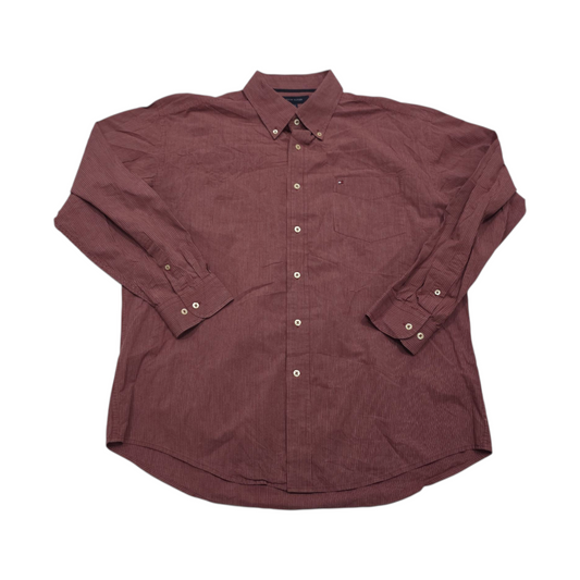 Camisa Tommy Hilfiger Xgrande Xl Vino Lineas