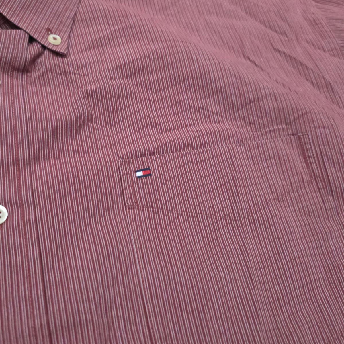 Camisa Tommy Hilfiger Xgrande Xl Vino Lineas