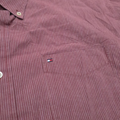 Camisa Tommy Hilfiger Xgrande Xl Vino Lineas
