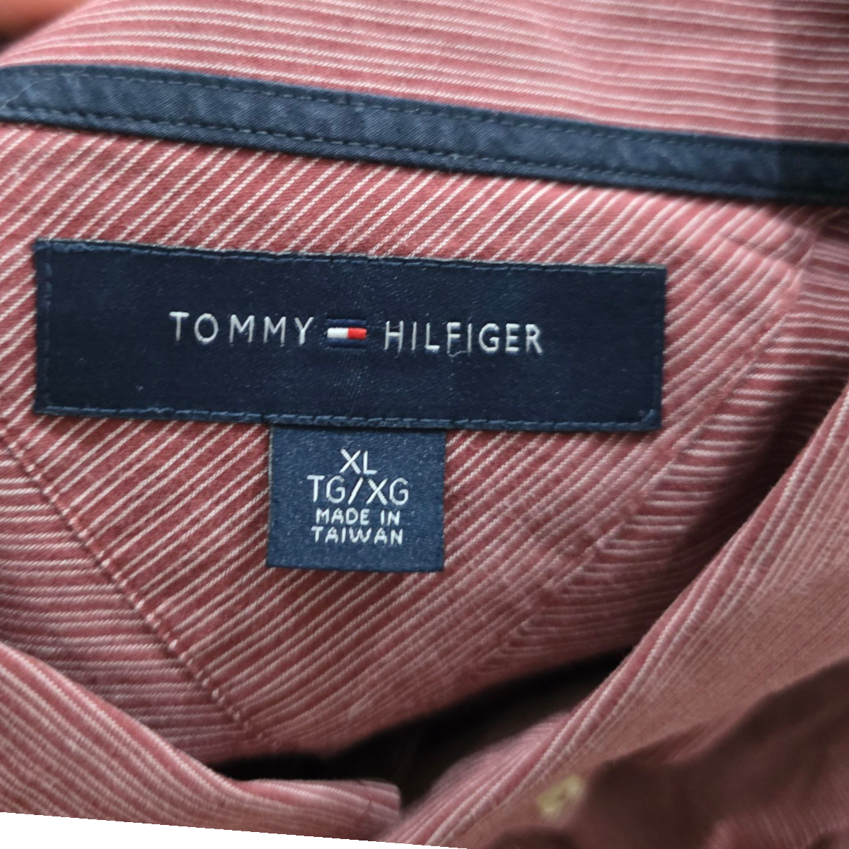 Camisa Tommy Hilfiger Xgrande Xl Vino Lineas