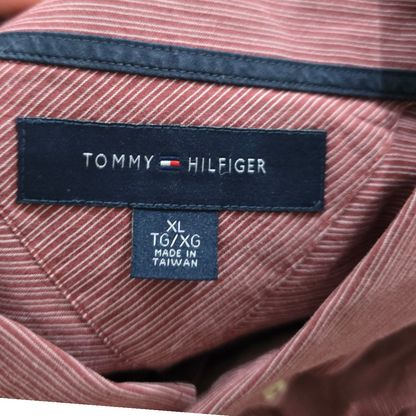 Camisa Tommy Hilfiger Xgrande Xl Vino Lineas