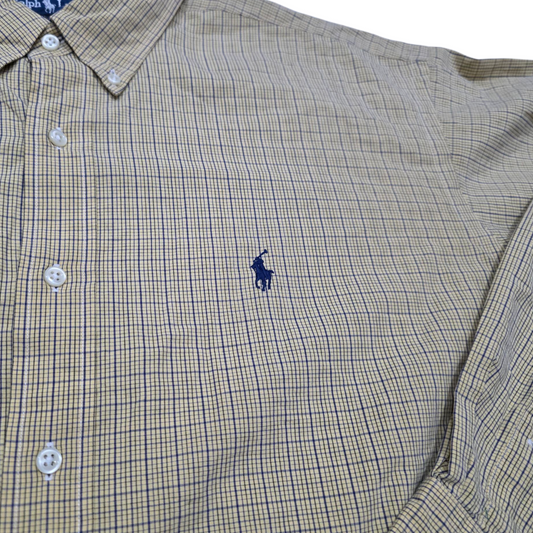 Camisa Blake Ralph Lauren Xgrande Xl Cuadro Amarilo Y Azul