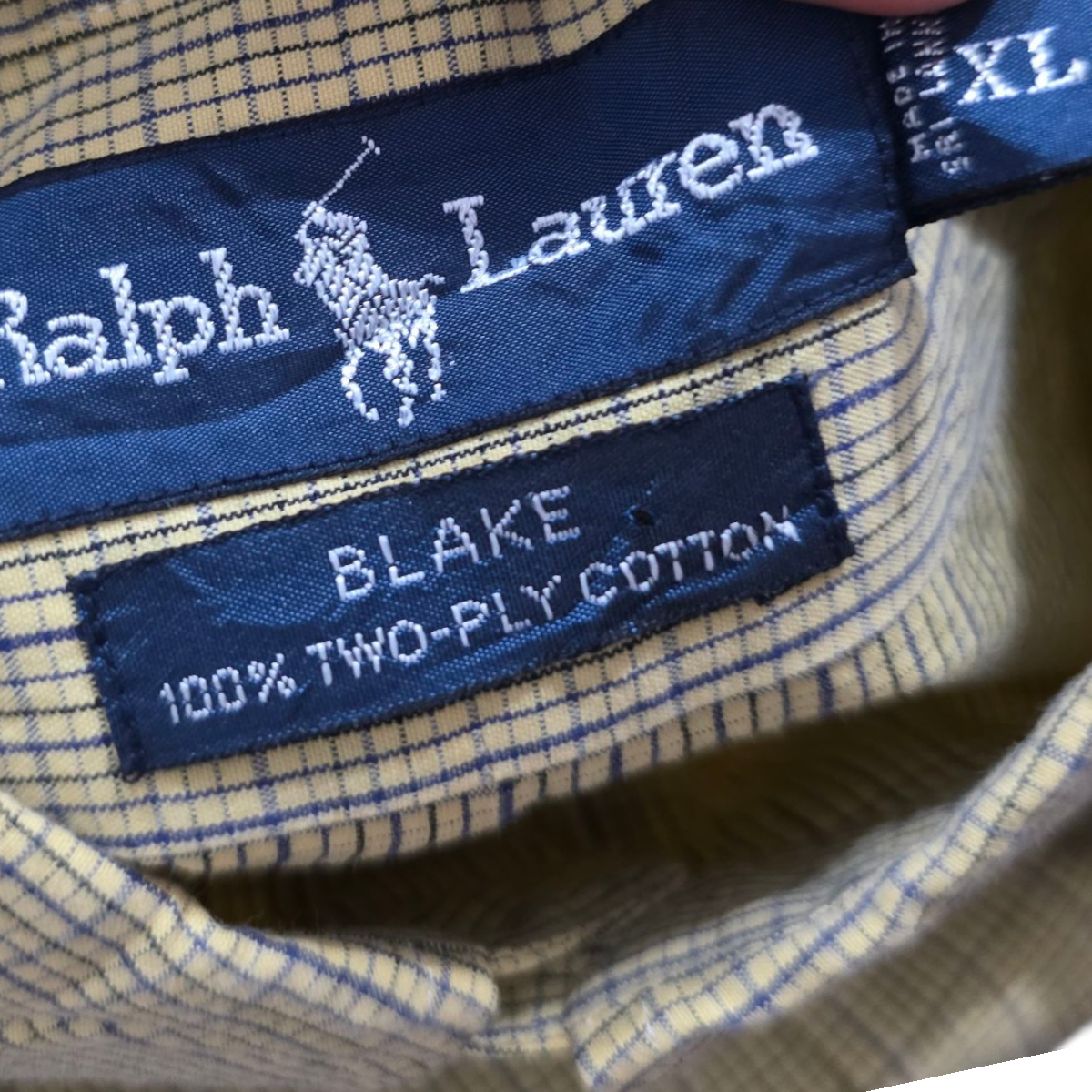 Camisa Blake Ralph Lauren Xgrande Xl Cuadro Amarilo Y Azul