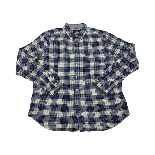 Camisa Classic Fit Nautica Xgrande Xl Cuadro Azul Blanco