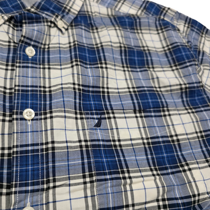 Camisa Classic Fit Nautica Xgrande Xl Cuadro Azul Blanco