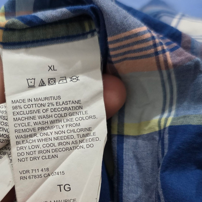 Camisa Nautica Xgrande Xl Cuadro Azul Colores