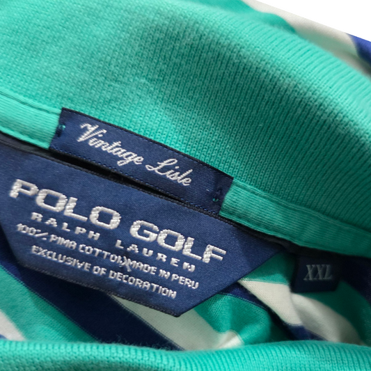 Playera Polo Golf Ralph Lauren Xxl Verde Lineas