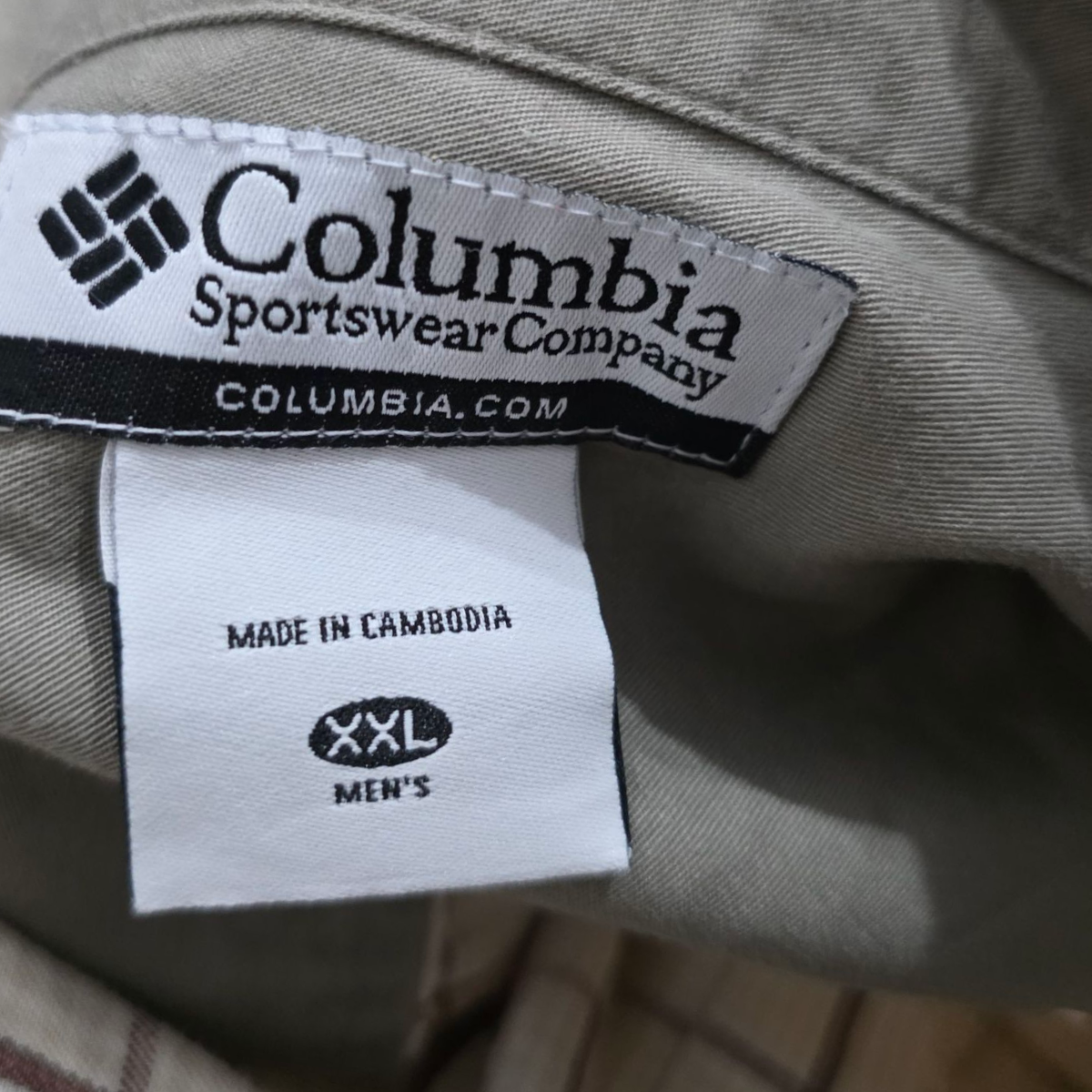 Camisa Columbia Xxl Beige Cuadros Cafe
