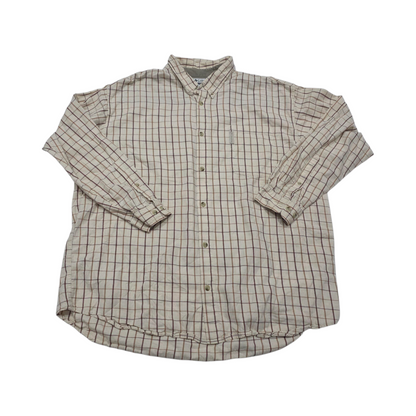 Camisa Columbia Xxl Beige Cuadros Cafe