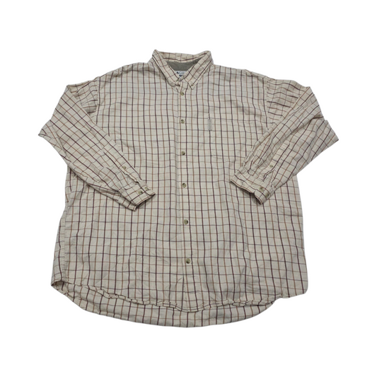 Camisa Columbia Xxl Beige Cuadros Cafe