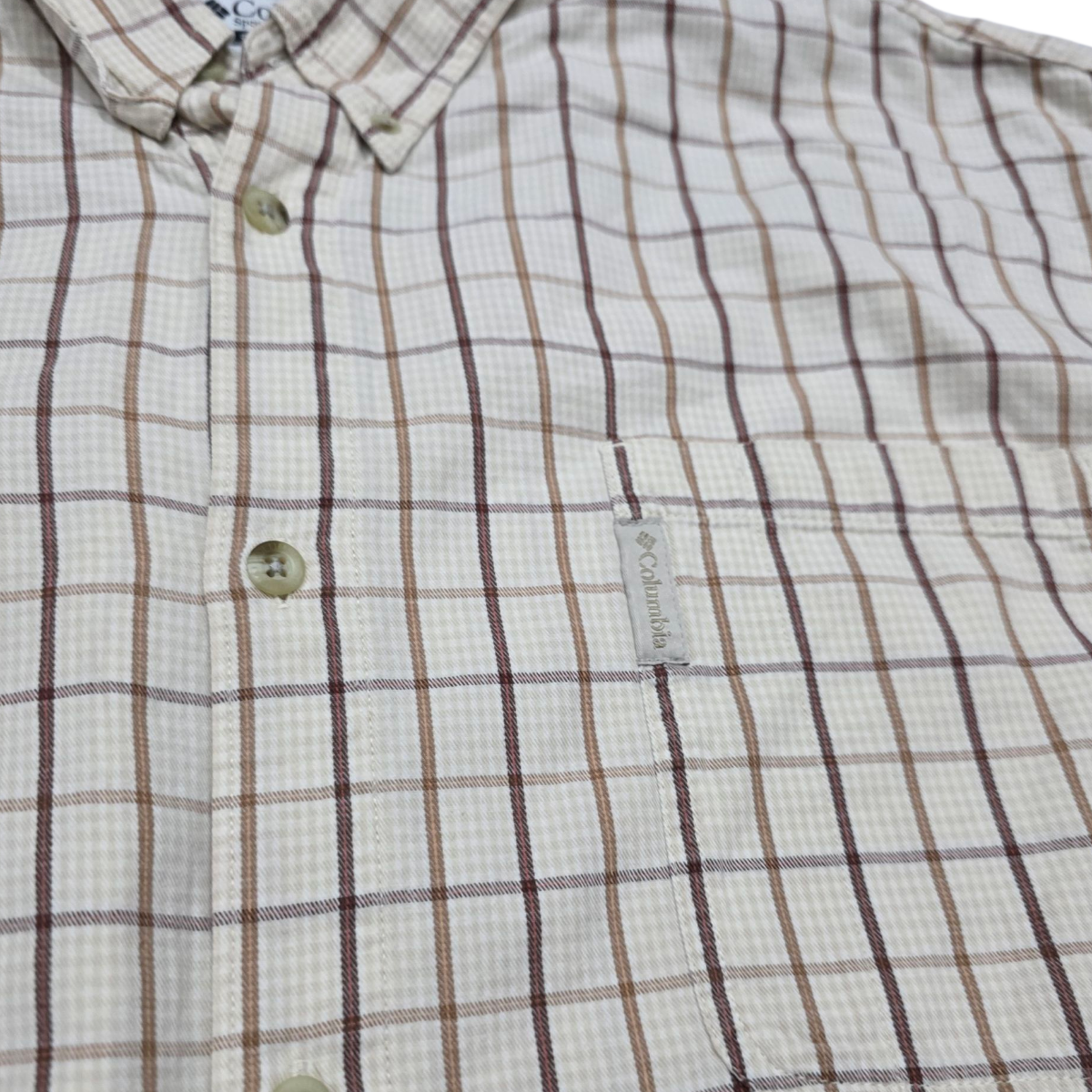 Camisa Columbia Xxl Beige Cuadros Cafe