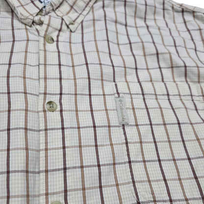 Camisa Columbia Xxl Beige Cuadros Cafe