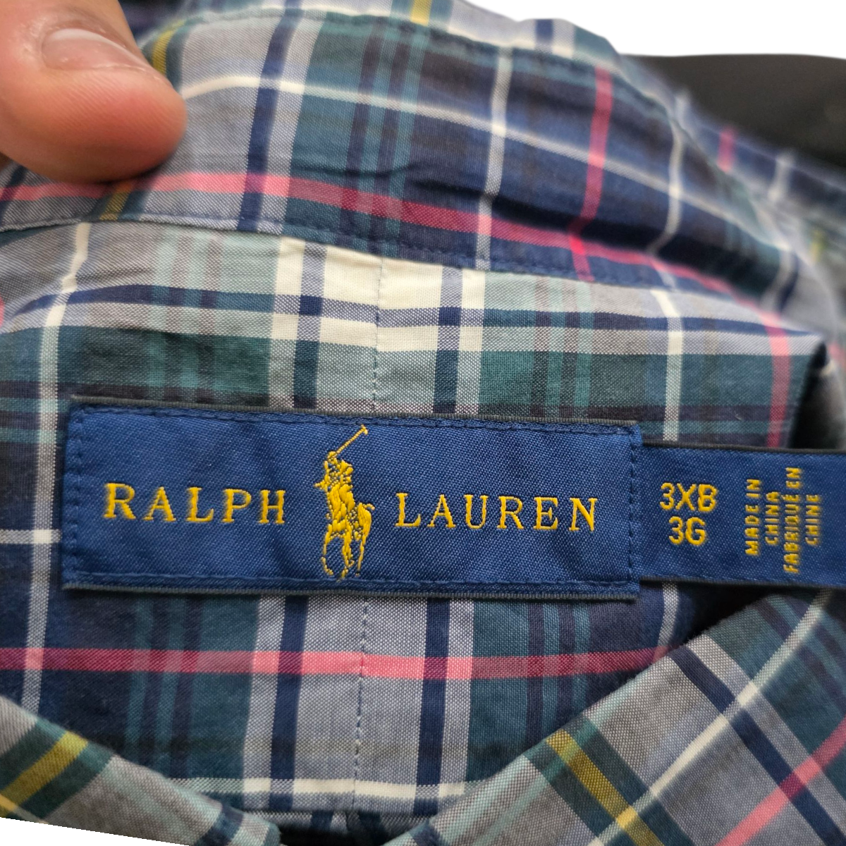 Camisa Ralph Lauren 3xbig Cuadro Verde Morado