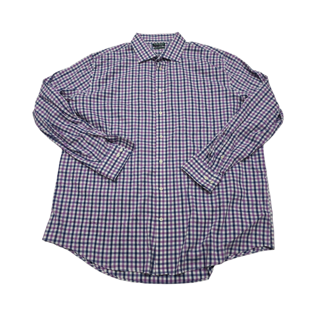 Camisa Ralph Lauren 3xl 19 36-37 Tall Fit Cuadro Morado