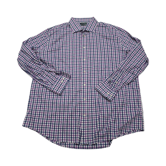 Camisa Ralph Lauren 3xl 19 36-37 Tall Fit Cuadro Morado