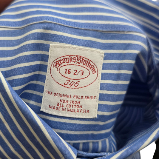 Camisa Brooks Brothers Grande 16 2/3 Azul Lineas