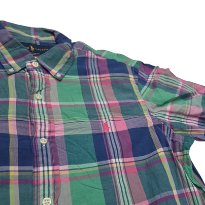 Camisa Ralph Lauren Mediana M Custom Fit Cuadro Azul Verde