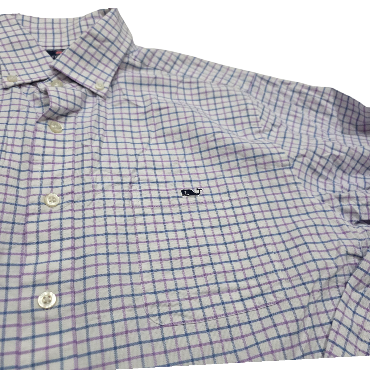 Camisa Vineyard Vines Grande L Slimfit Cuadro Blanco