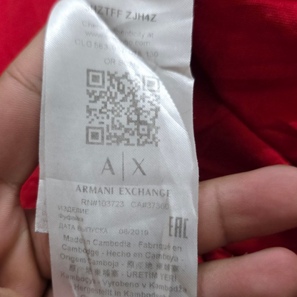 Playera Armani Exchange Chico S Regular Rojo