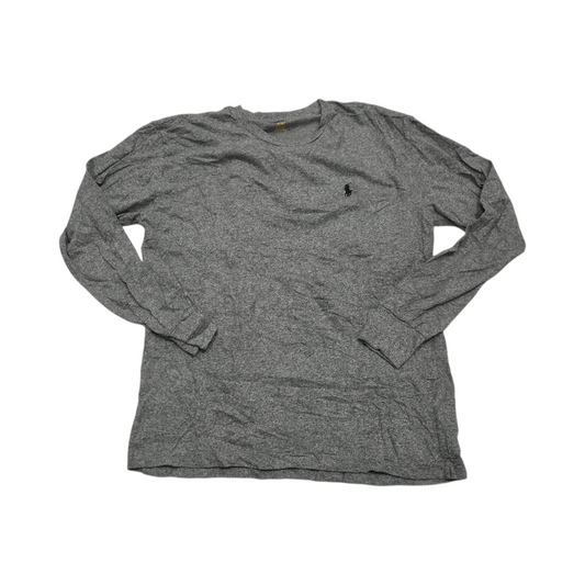 Playera Manga Larga Ralph Lauren Chico S Gris Pony Negro