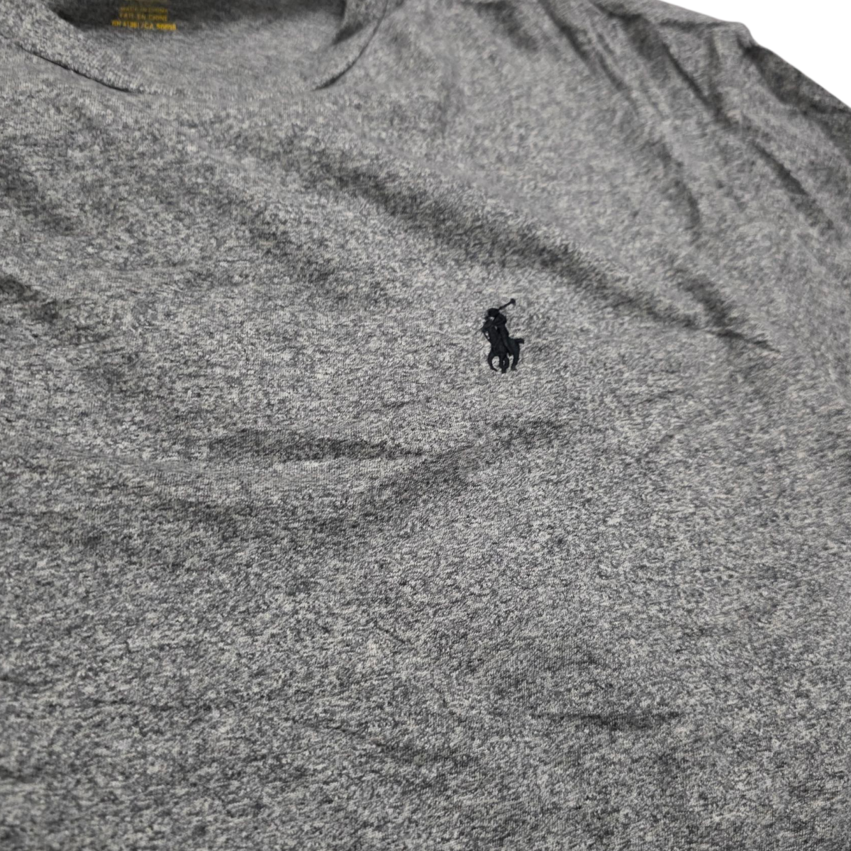 Playera Manga Larga Ralph Lauren Chico S Gris Pony Negro