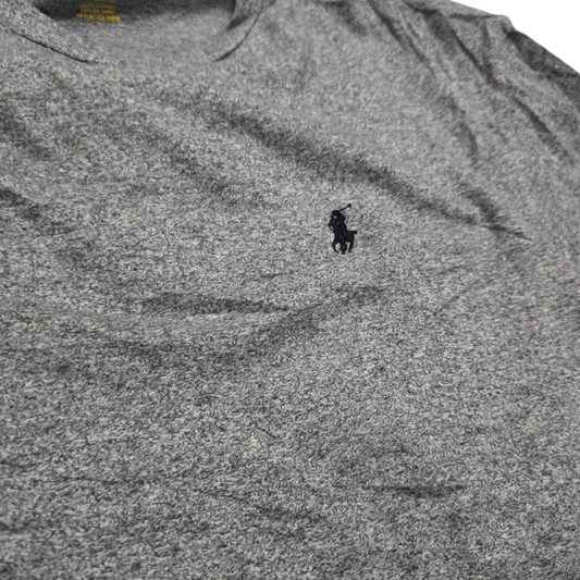 Playera Manga Larga Ralph Lauren Chico S Gris Pony Negro