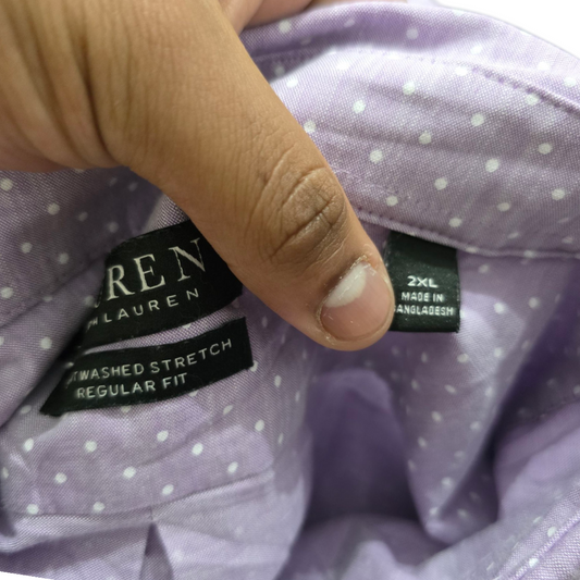 Camisa Ralph Lauren 2xl Morado Puntos
