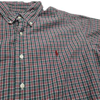 Camisa Ralph Lauren Xxl Cuadro Verde Y Rojo Pony Rojo