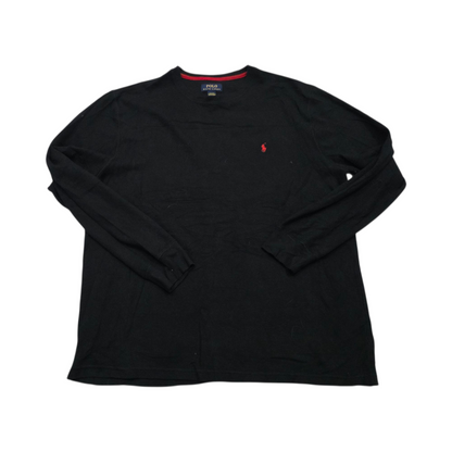 Playera Manga Larga Ralph Lauren 2xl Negro Pony Rojo