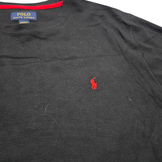 Playera Manga Larga Ralph Lauren 2xl Negro Pony Rojo