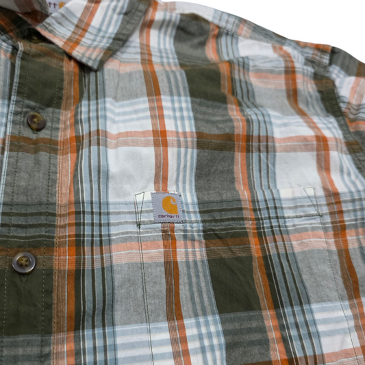 Camisa Manga Corta Carhartt 2xl Cuadro Verde