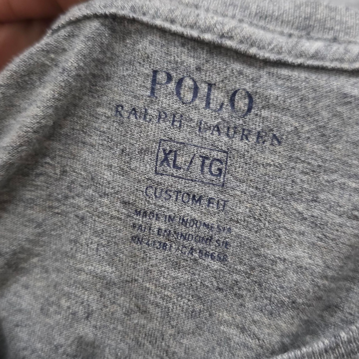 Playera Ralph Lauren Custom Fit Xgrande Xl Gris Pony Negro