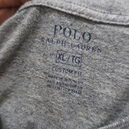 Playera Ralph Lauren Custom Fit Xgrande Xl Gris Pony Negro
