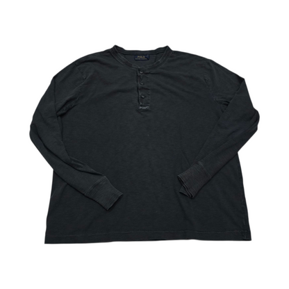 Playera Manga Larga  Ralph Lauren Xgrande Xl Gris deslavado