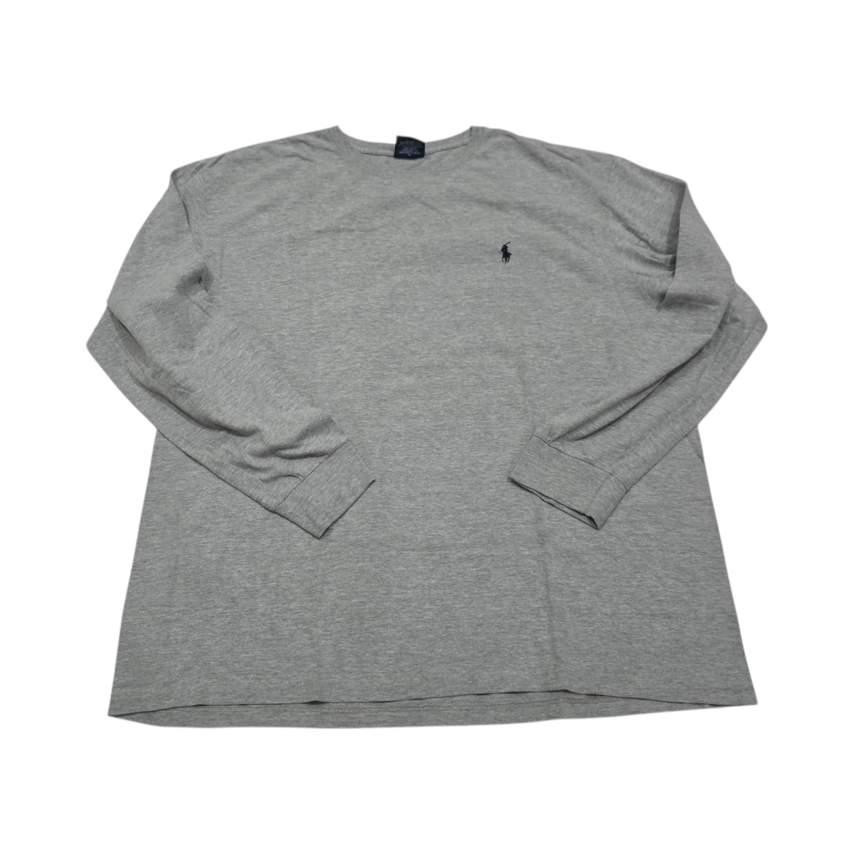 Playera Manga Larga Ralph Lauren Xl Gris Pony Negro Vintage