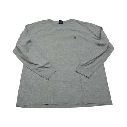 Playera Manga Larga Ralph Lauren Xl Gris Pony Negro Vintage
