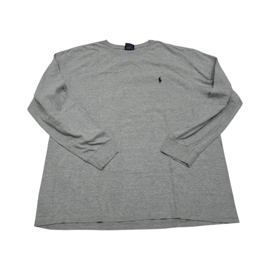 Playera Manga Larga Ralph Lauren Xl Gris Pony Negro Vintage