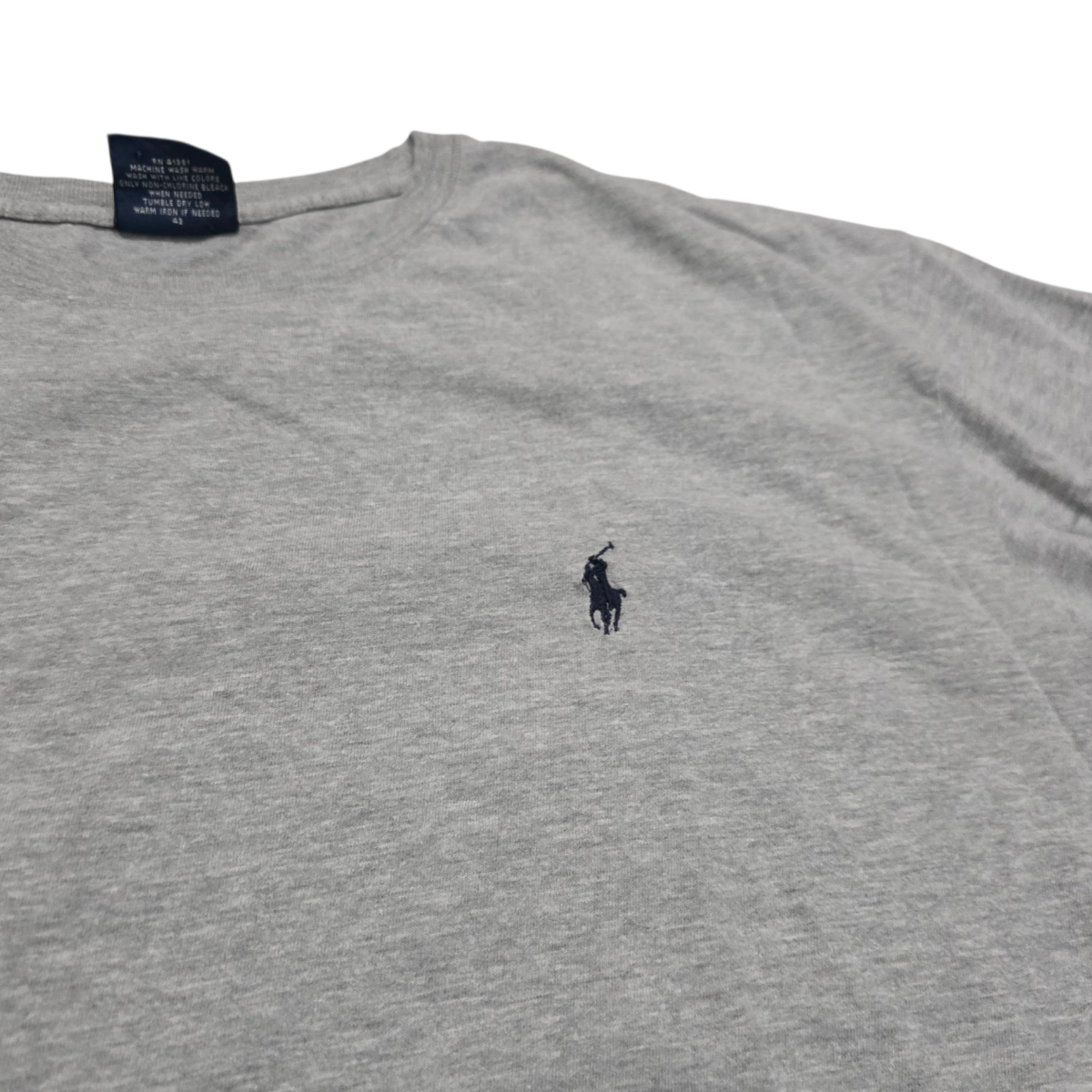 Playera Manga Larga Ralph Lauren Xl Gris Pony Negro Vintage