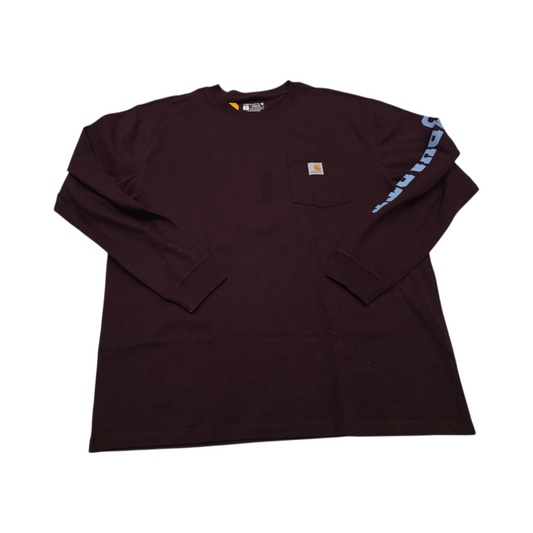 Playera Manga Larga Carhartt Loose Fit Xgrande Xl Vino