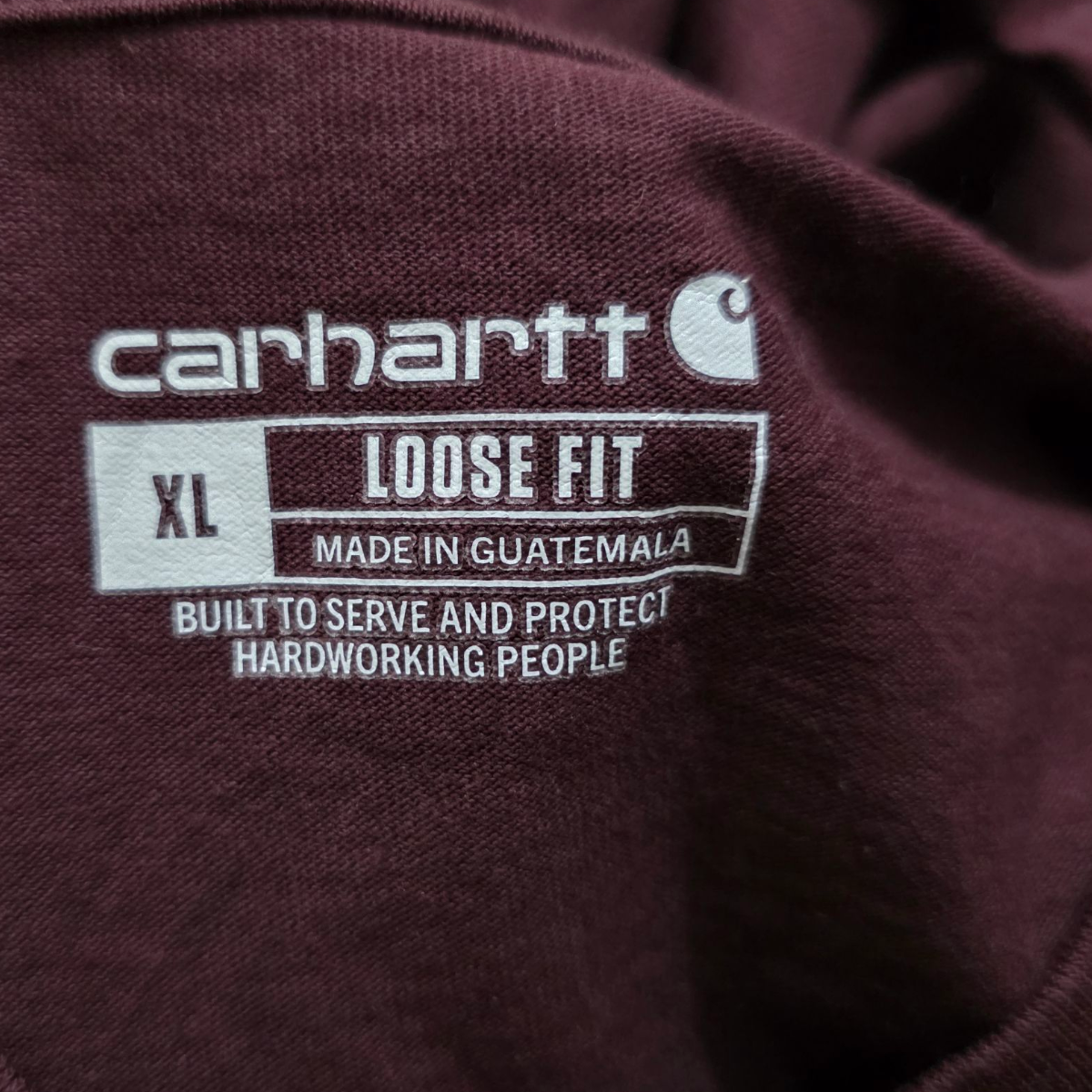 Playera Manga Larga Carhartt Loose Fit Xgrande Xl Vino