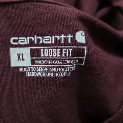 Playera Manga Larga Carhartt Loose Fit Xgrande Xl Vino