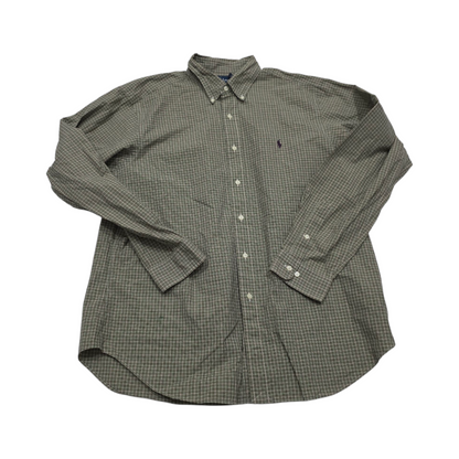 Camisa Ralph Lauren Xgrande Xl Cuadros Verde Pony Morado
