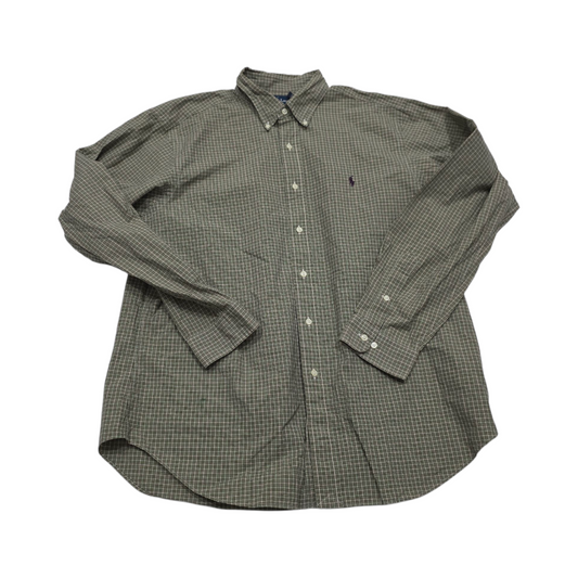Camisa Ralph Lauren Xgrande Xl Cuadros Verde Pony Morado